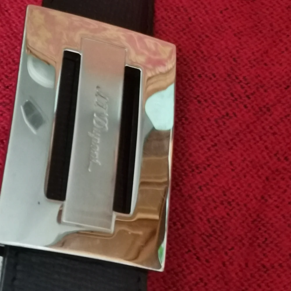 S.T. Dupont Reversible Black and Brown Leather Belt